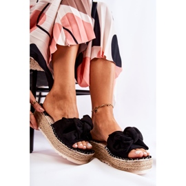 PG2 Pantuflas Mujer Con Cuña Lazo Negro Tayla 6
