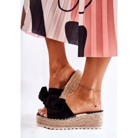 PG2 Pantuflas Mujer Con Cuña Lazo Negro Tayla 7