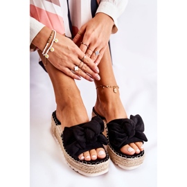 PG2 Pantuflas Mujer Con Cuña Lazo Negro Tayla 3