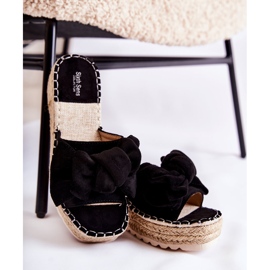 PG2 Pantuflas Mujer Con Cuña Lazo Negro Tayla 1 PG2 Pantuflas Mujer Con Cuña Lazo Negro Tayla 1