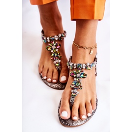 PG2 Sandalias Mujer Chanclas Con Zirconia Cúbica Gris Ivanne 6