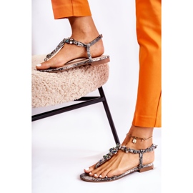 PG2 Sandalias Mujer Chanclas Con Zirconia Cúbica Gris Ivanne 4