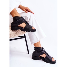 Sandalias Mujer Piel Con Cremallera Nicole 2748 Negro 3