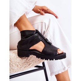 Sandalias Mujer Piel Con Cremallera Nicole 2748 Negro 8