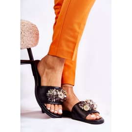 Babucha Mujer Piel Con Adorno Nicole 2726 Negro 1