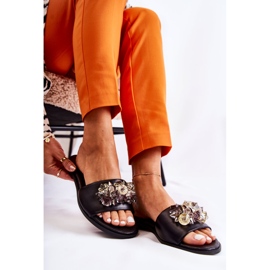 Babucha Mujer Piel Con Adorno Nicole 2726 Negro 2
