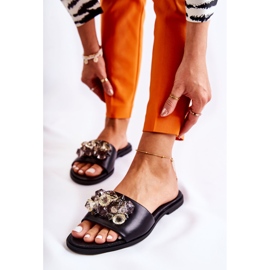 Babucha Mujer Piel Con Adorno Nicole 2726 Negro 3