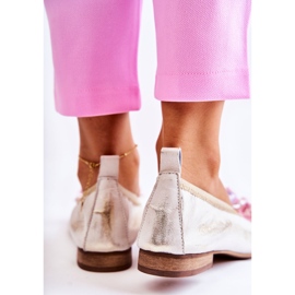 Bailarinas Mujer Piel Con Cristales Nicole 2749 blanco 2