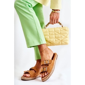 PG1 Pantuflas Clásicas Mujer Ante Camel Casilda marrón 4