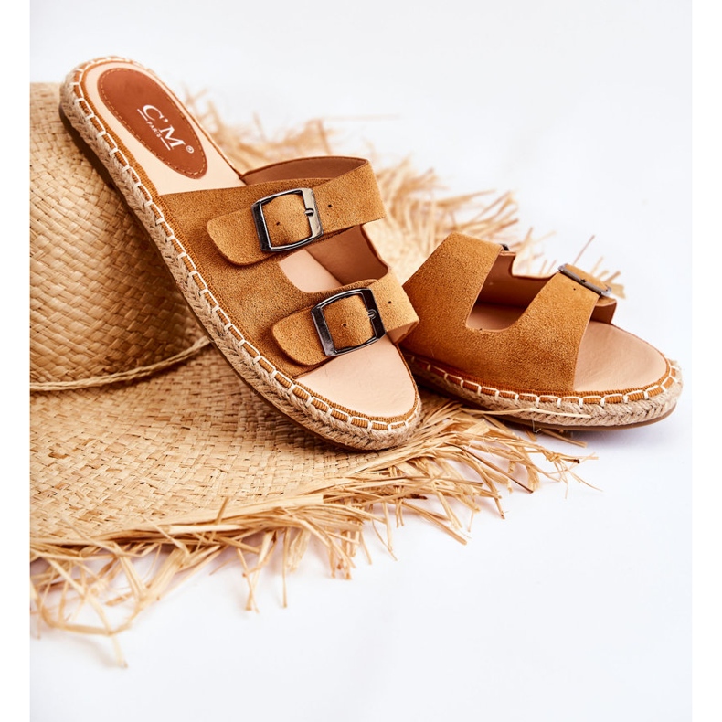 PG1 Pantuflas Clásicas Mujer Ante Camel Casilda marrón 1