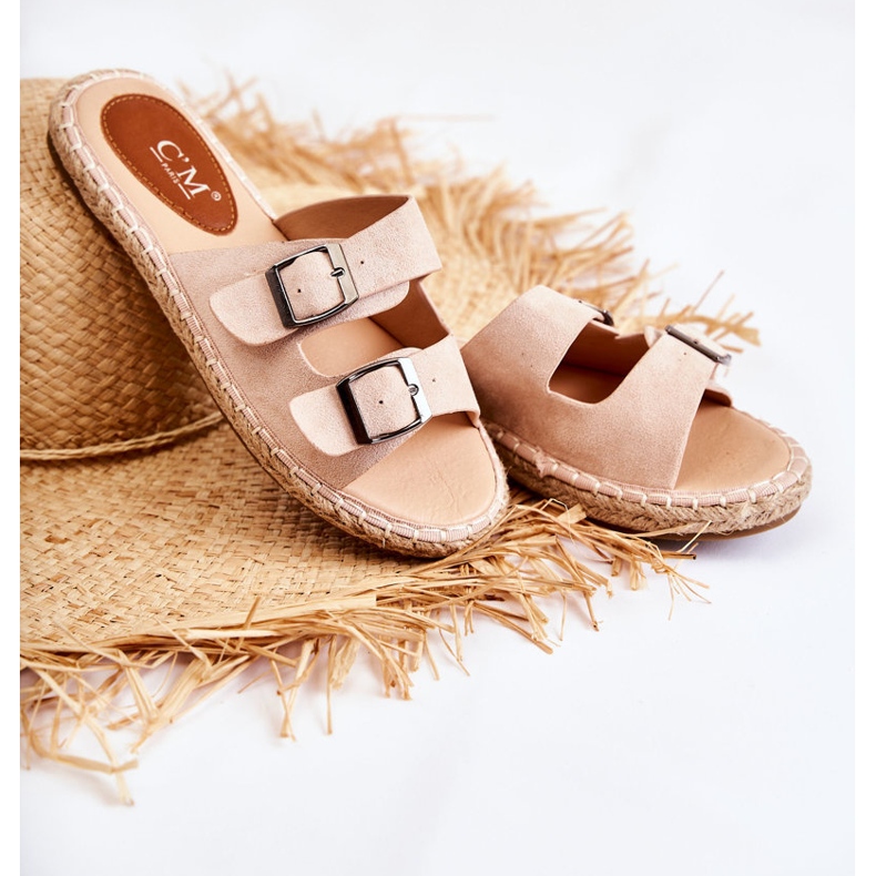 Pantuflas Clásicas Mujer Ante Beige Casilda 1