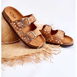 PG1 Babuchas Dalvio Ante Marrón Con Strass 4