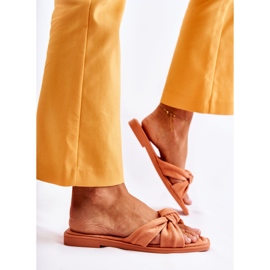 Pantuflas Lorrie naranja de gamuza de moda para mujer 2