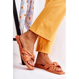 Pantuflas Lorrie naranja de gamuza de moda para mujer 3