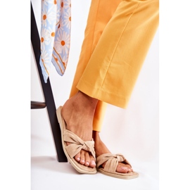 PG1 Pantuflas Lorrie beige de ante a la moda para mujer 5