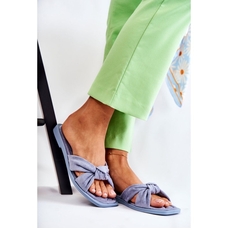 PG1 Pantuflas de ante de moda para mujer Blue Lorrie azul 2