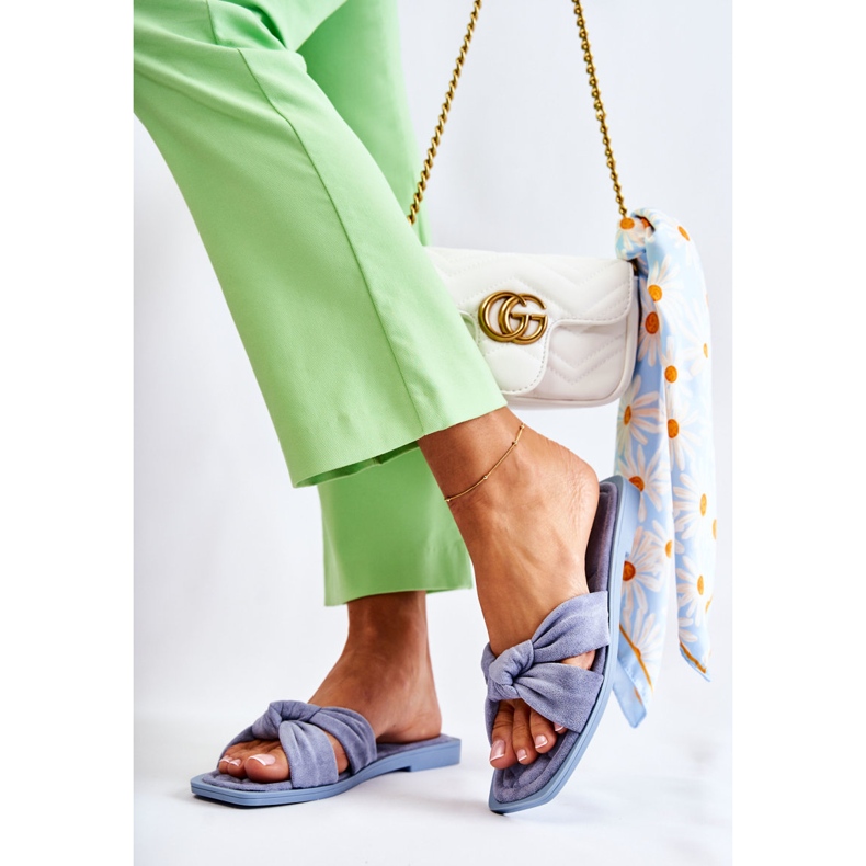 PG1 Pantuflas de ante de moda para mujer Blue Lorrie azul 1