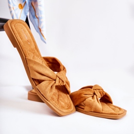 PG1 Pantuflas de ante a la moda para mujer Camel Lorrie marrón amarillo 6