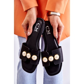 PG1 Pantuflas Tacoma De Mujer Negras Con Perlas Decorativas negro 5