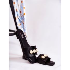 PG1 Pantuflas Tacoma De Mujer Negras Con Perlas Decorativas negro 6
