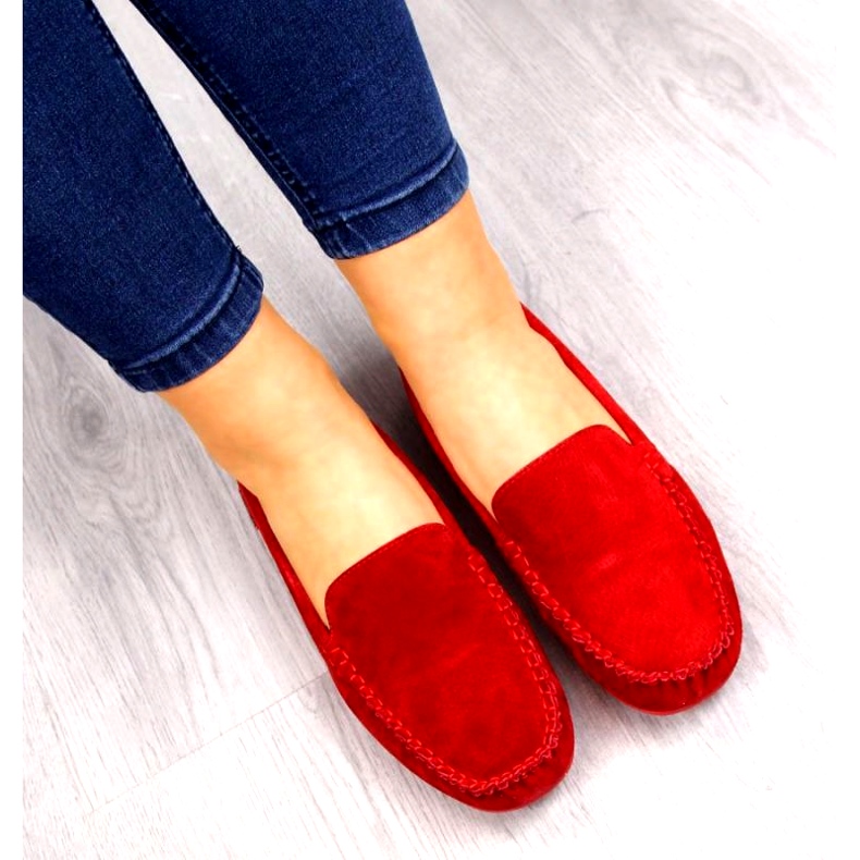 Mocasines De Cuero Rojo En Vinceza 2