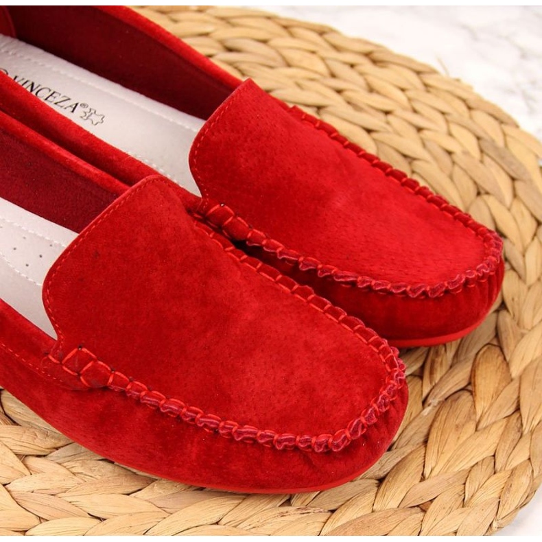 Mocasines De Cuero Rojo En Vinceza 3