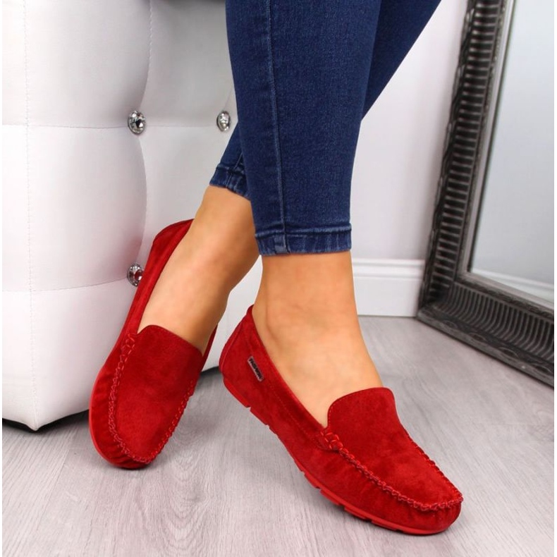 Mocasines De Cuero Rojo En Vinceza 4