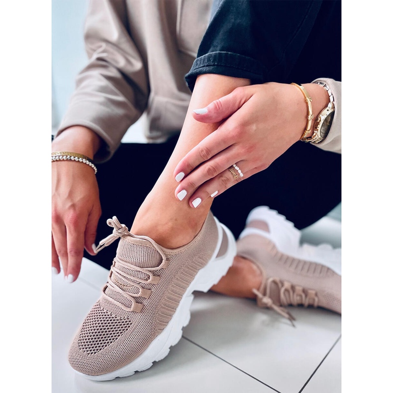 Zapatillas estilo calcetín Thorne Khaki beige 1