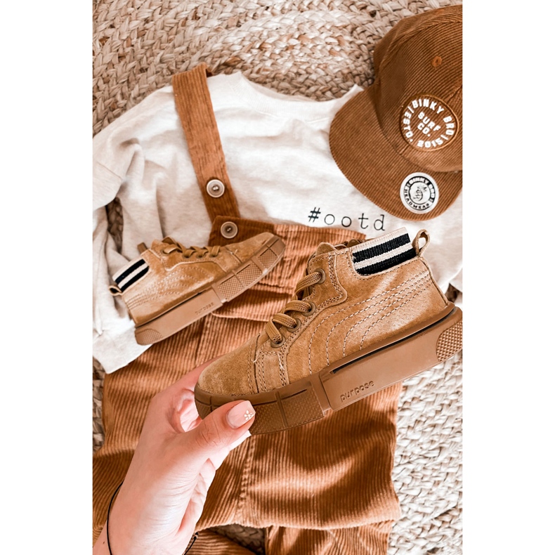 PA1 Deportivas Altas Infantiles Con Cremallera Camel Boone amarillo camello 1