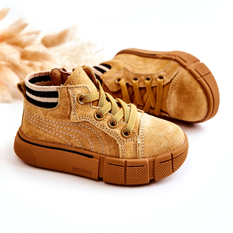 PA1 Deportivas Altas Infantiles Con Cremallera Camel Boone amarillo camello 3