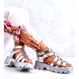 PS1 Sandalias Piel Tiras Minorita Plata 4