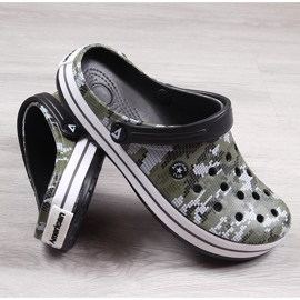 Pantuflas de hombre American Club camuflaje negro verde 1