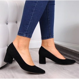 Zapatos de tacón en el poste de ante Juma negro 5