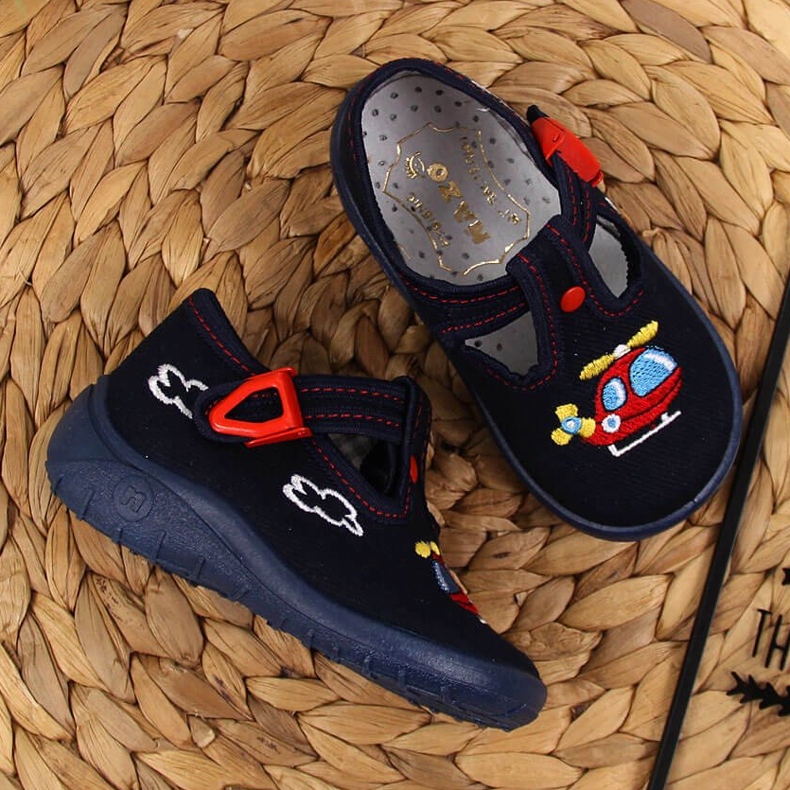 Zapatillas de estar por casa de niño para guardería azul marino Nazo 2