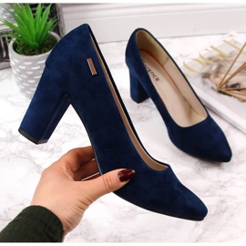 Zapatos de salón para mujer en el poste azul marino de Monique 2
