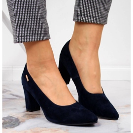 Zapatos de salón para mujer en el poste azul marino de Monique 5