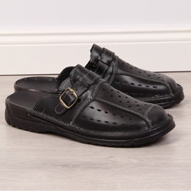 Babuchas EKO hombre piel entera calado negro 2