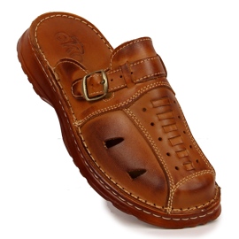 Babuchas hombre EKO piel calada marrón 1 Babuchas hombre EKO piel calada marrón 1