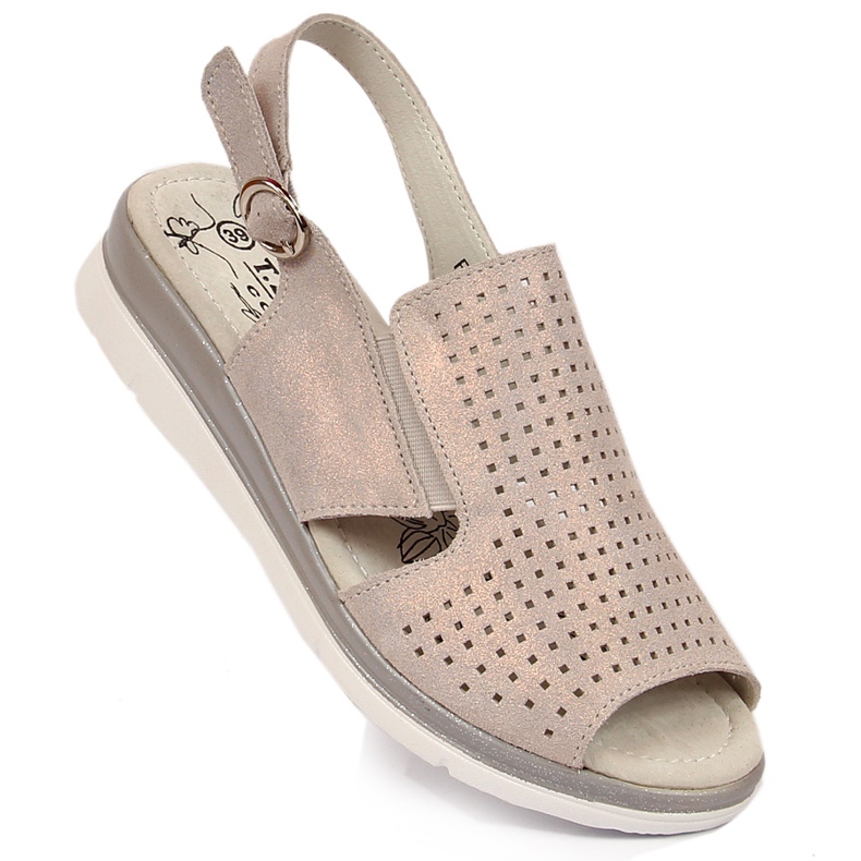 Cómodas sandalias de piel con elástico T.Sokolski beige 1
