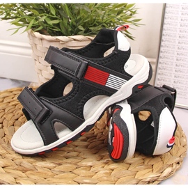Sandalias de niño American Club negras con velcro negro 4