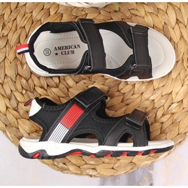 Sandalias de niño American Club negras con velcro negro 3
