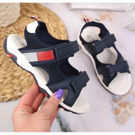 American Club sandalias azul marino con velcros para niño 3