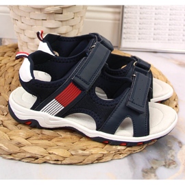 American Club sandalias azul marino con velcros para niño 2