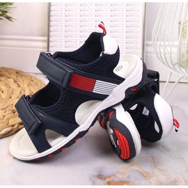 American Club sandalias azul marino con velcros para niño 4
