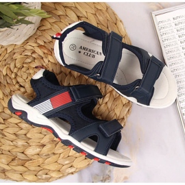 American Club sandalias azul marino con velcros para niño 5