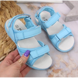 Sandalias infantiles American Club velcro azul 2