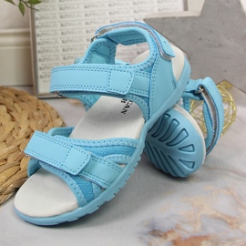 Sandalias infantiles American Club velcro azul 4