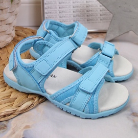 Sandalias infantiles American Club velcro azul 3