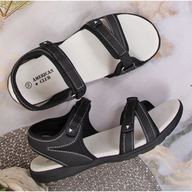 Sandalias deportivas de mujer American Club negras con velcros negro 4