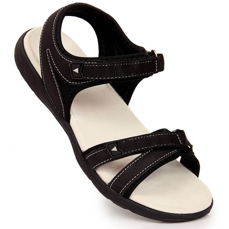 Sandalias deportivas de mujer American Club negras con velcros negro 1